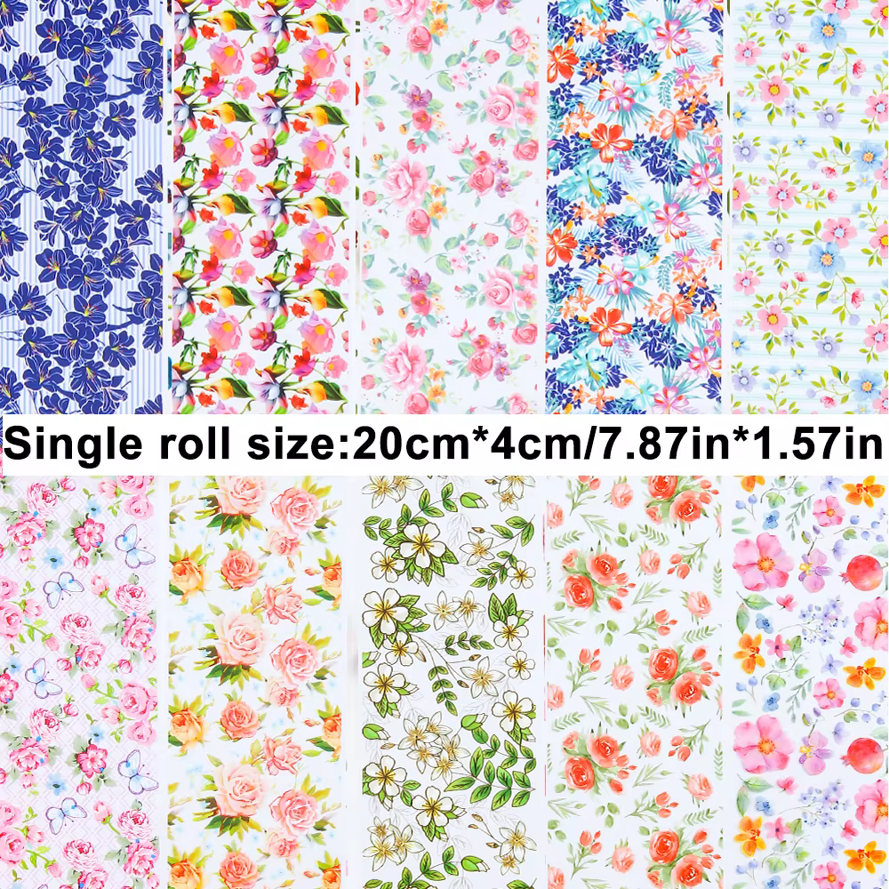 Papier de transfert pour nail art floral de printemps