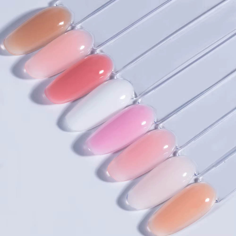 ELL LOUREL Gel à ongles constructeur blanc laiteux pour Extension dans une bouteille 15ML nu rose clair Poly dur Gel