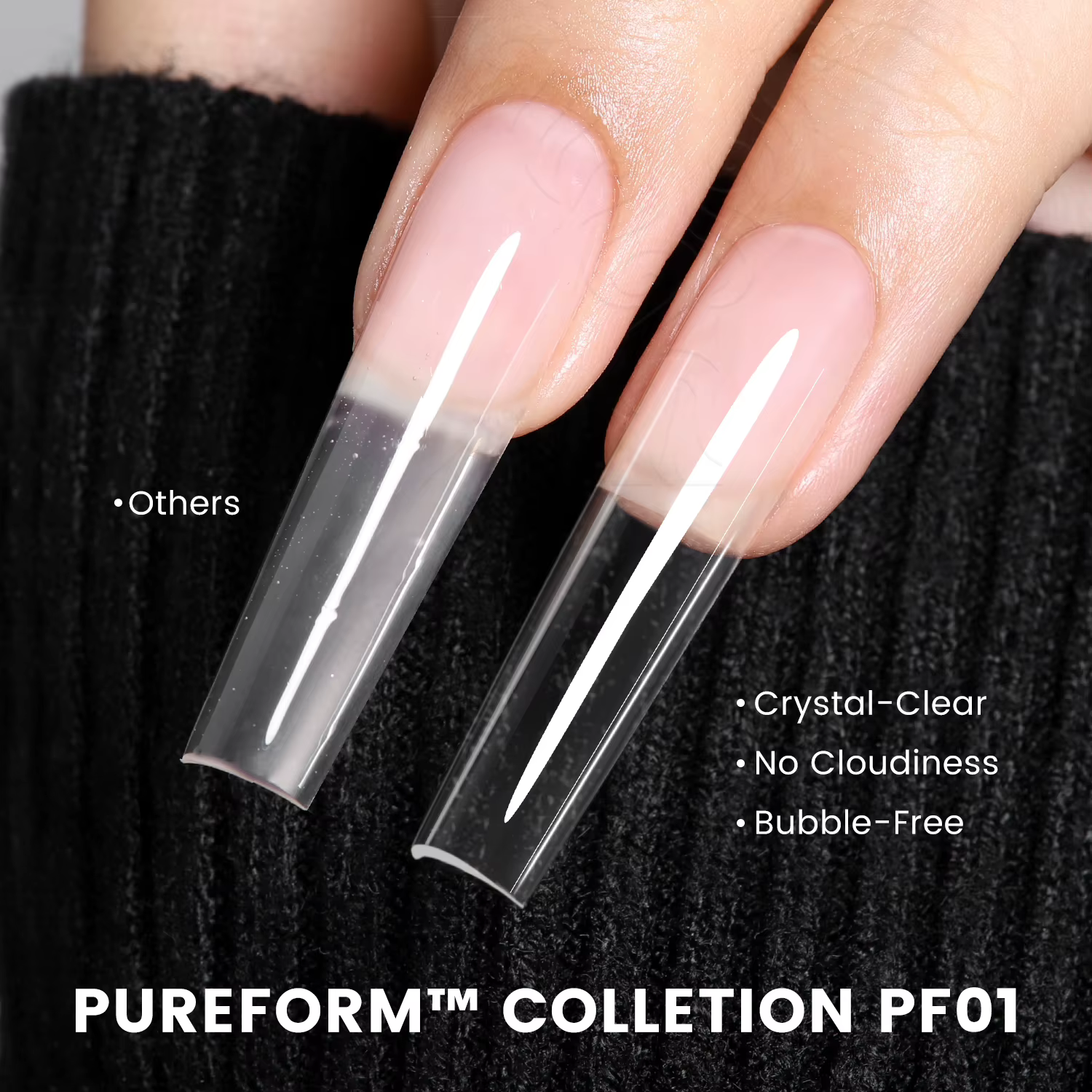 YOKEFELLOW PUREFORM Poly Gel Vernis à Ongles 50g Gel d'Extension d'Ongles Ultra Transparent pour Usage Professionnel en Salon PF01