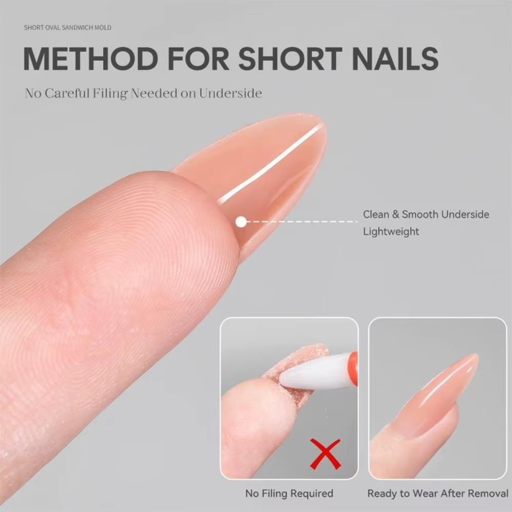 240 faux ongles ovales ultra-fins sans trace