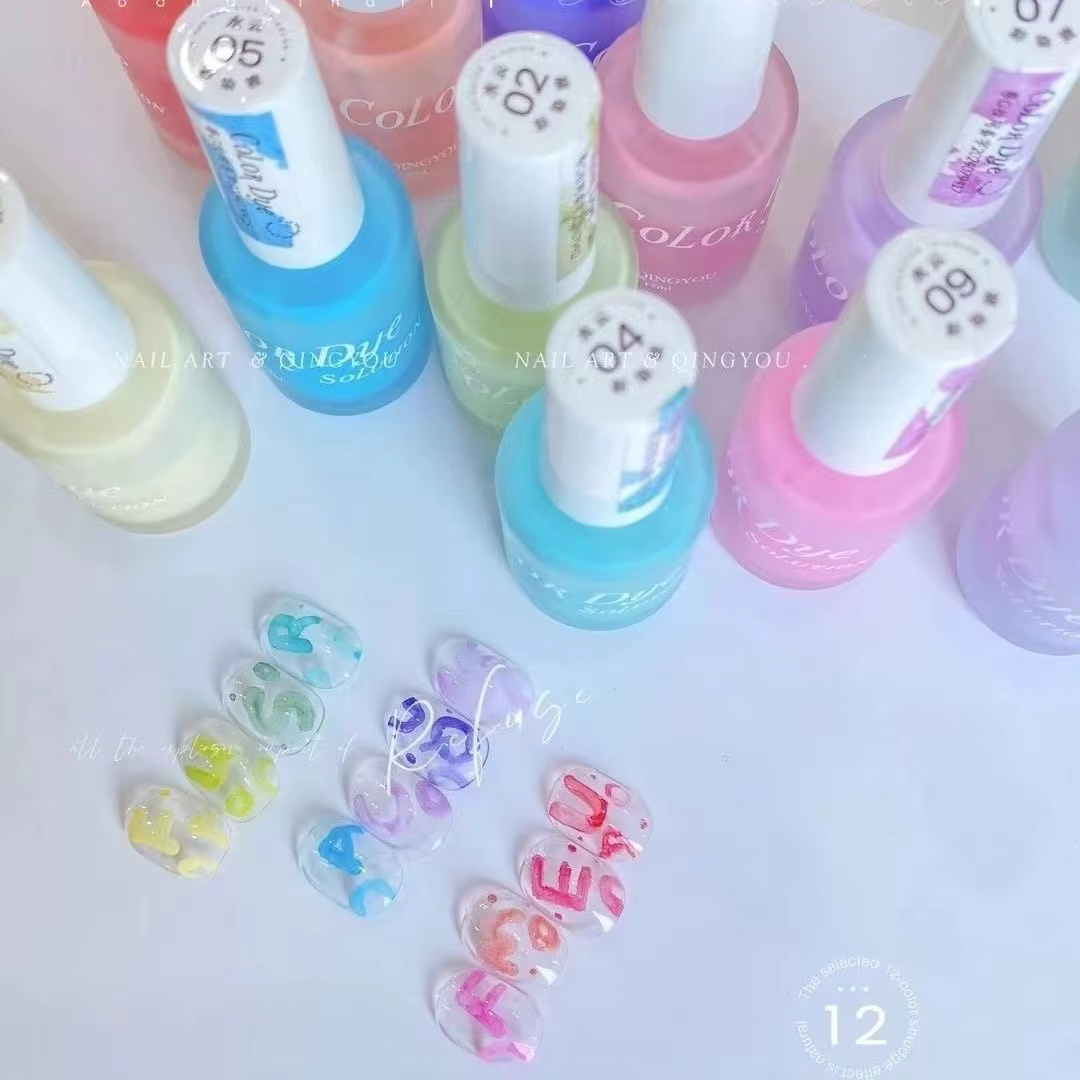  Kit de vernis gel effet nuage aquarelle 12 couleurs/ensemble pour nail art couleur macaron