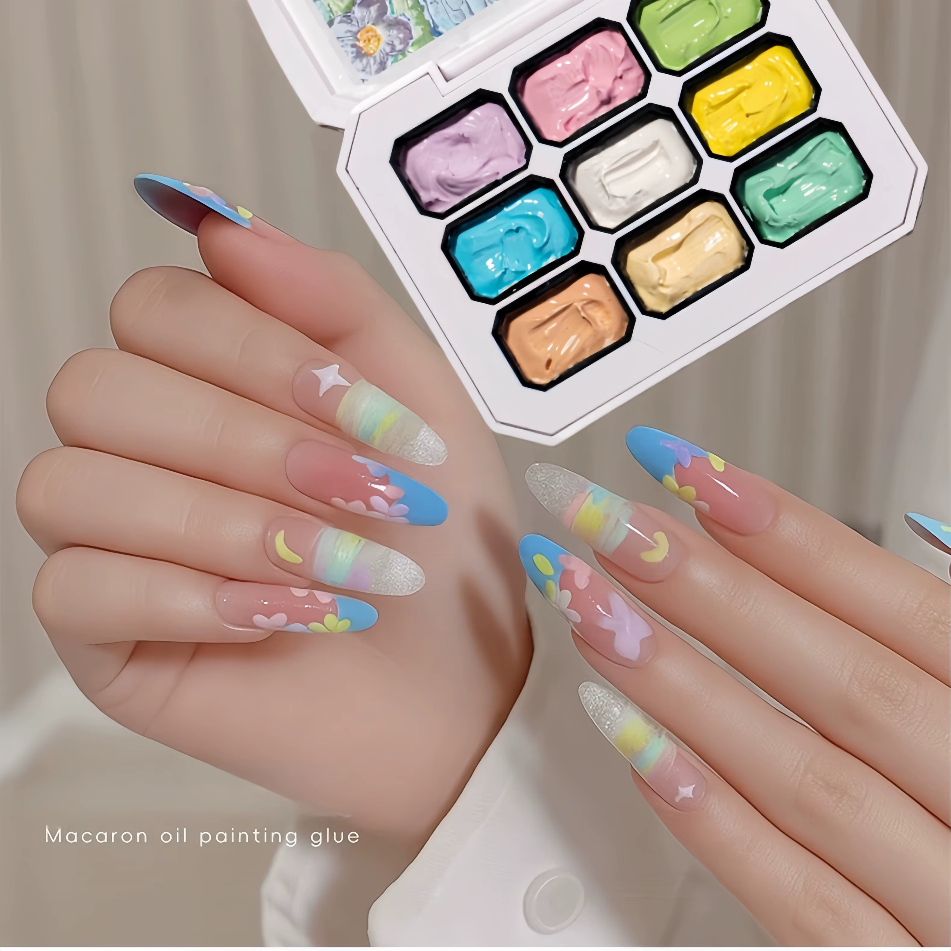 Vernis à ongles solide 9 couleurs Makaron - Gel de patinage couleur tendance