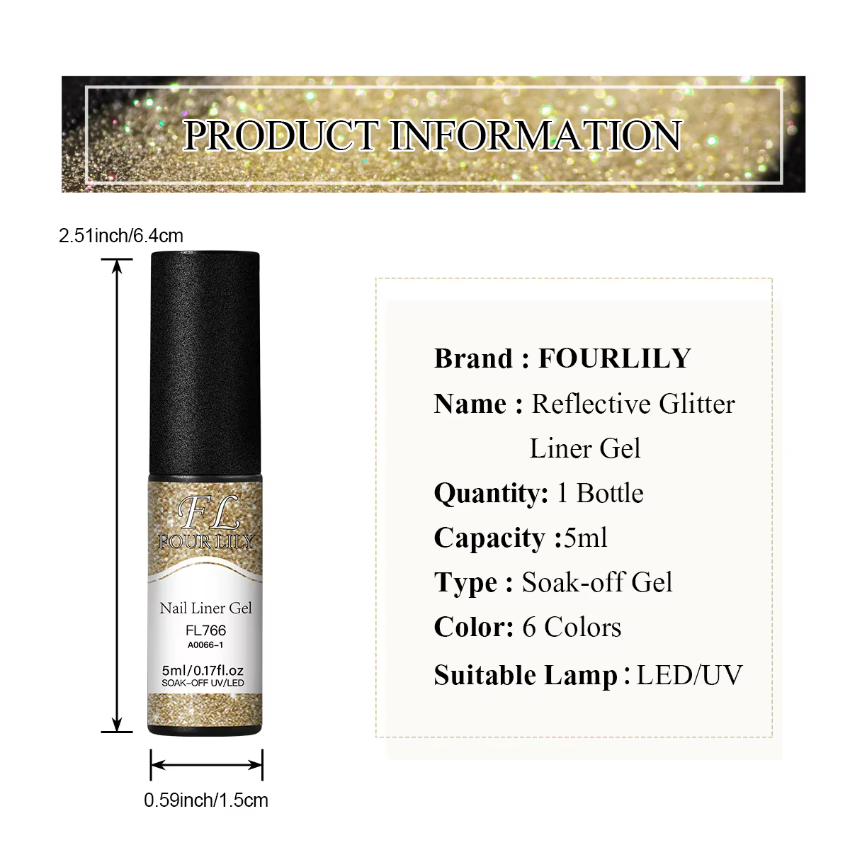 FOUR LILY – vernis à ongles réfléchissant à paillettes