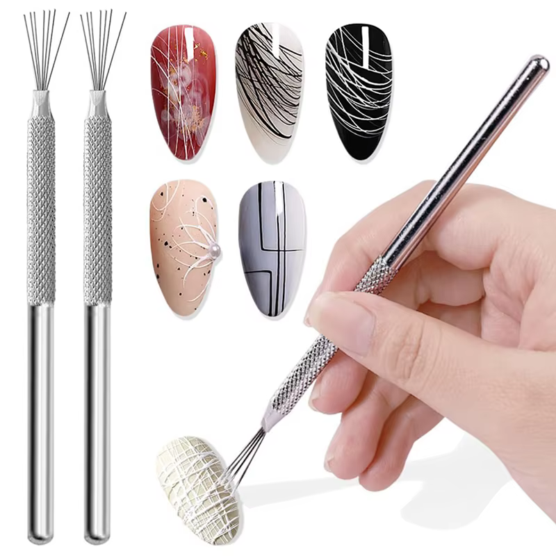 Brosse de Texture à sept broches pour Nail Art