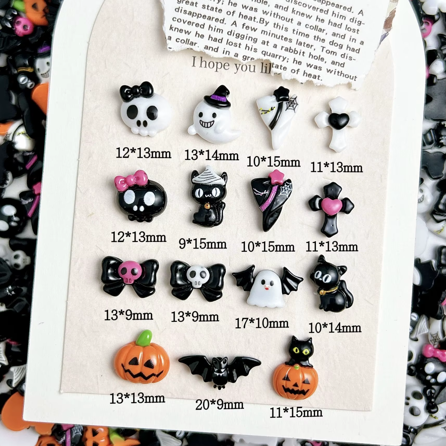 Breloques en résine pour Nail Art d'halloween