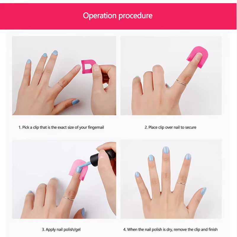 100 ensembles de protection de vernis à ongles pour les doigts