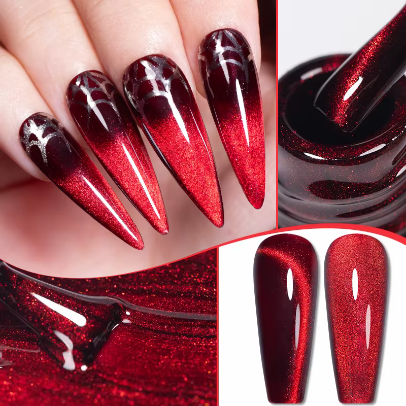 PUENTE 7.5ML vin rouge chat Gel magnétique vernis à ongles Super brillant rubis