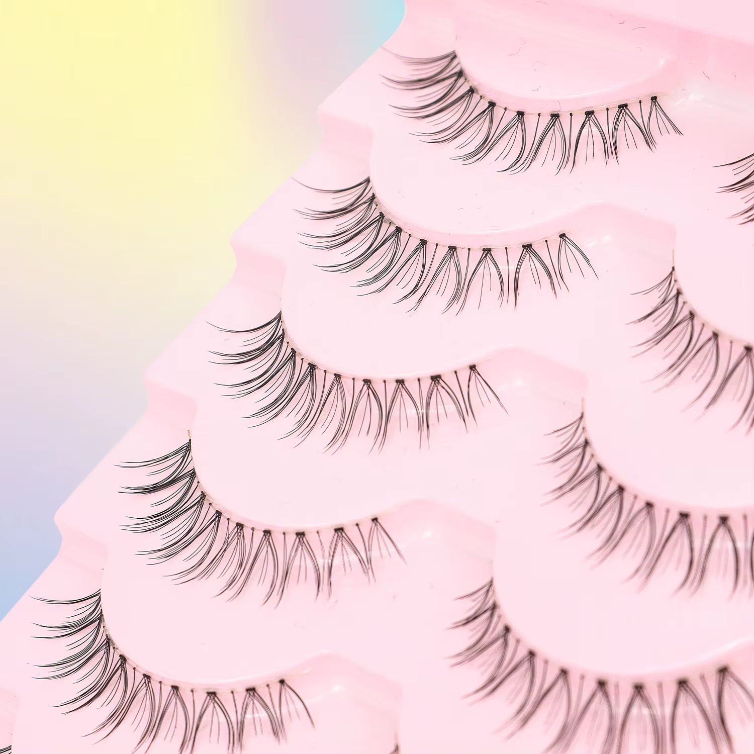 14 paires de faux cils naturels en forme de U