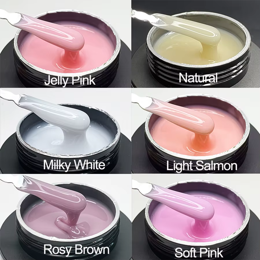 Jillnails 50 ml Gel pour ongles auto-nivelant Gel moyen pour la construction d'extensions d'ongles