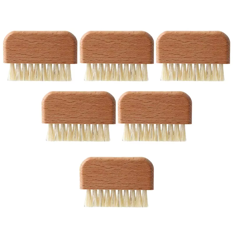 Brosses de nettoyage des ongles mini brosse à poussière d'ongles en bois et poils de porc outils
