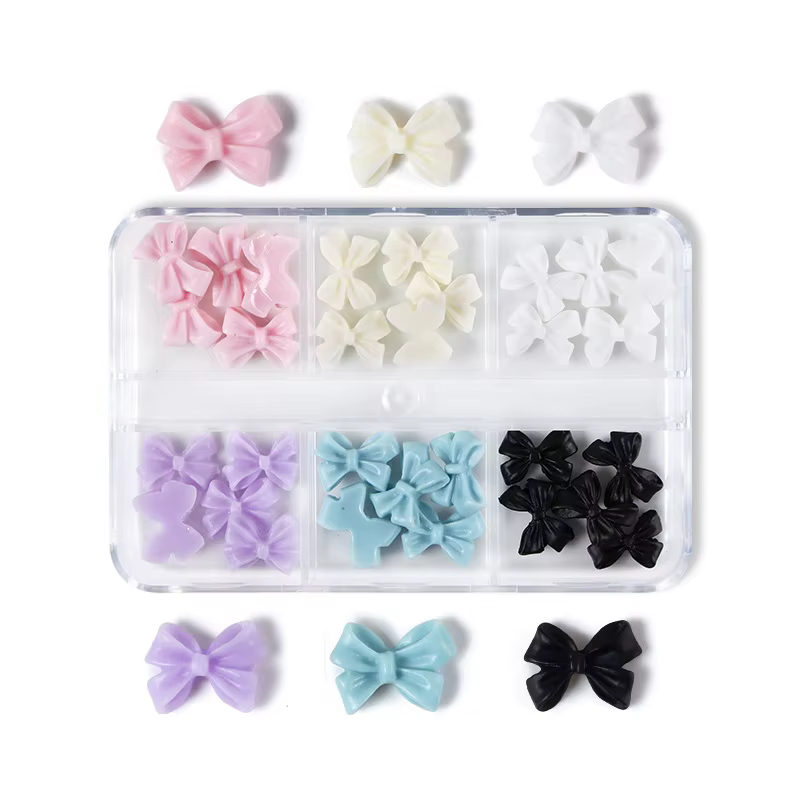 30pcs Kawaii Mini Arc 3D Mignon Nail Art Décorations Matte Papillon Ongles Charmes Conceptions DIY Résine Accessoires