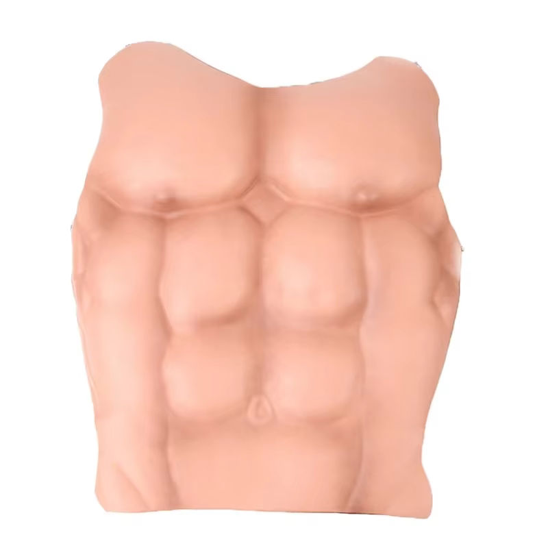 Faux muscles poitrine pour hommes, faux muscles abdominaux, modelant peau, cosplay R7RF