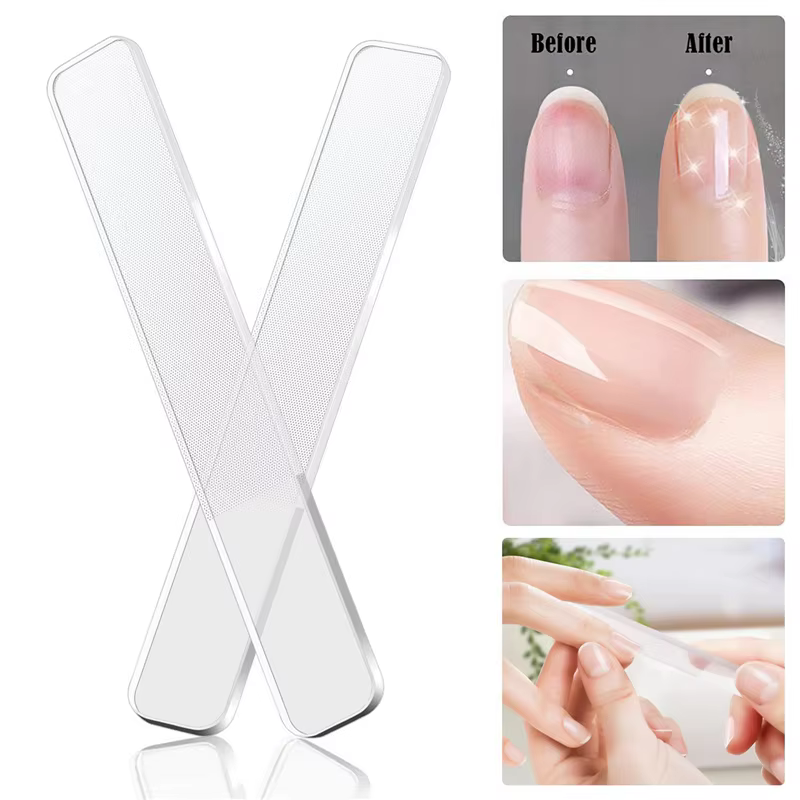 3X brillant à ongles en verre-limes