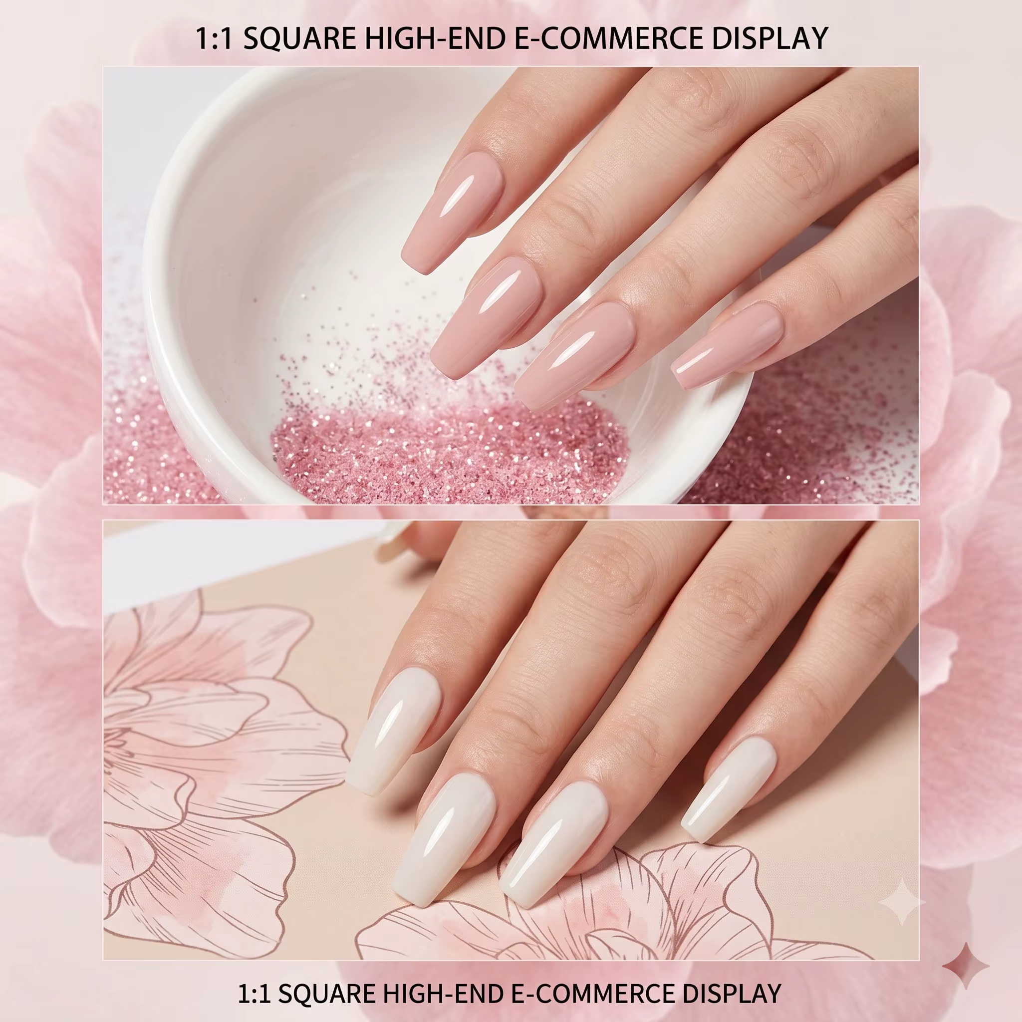 Ensemble de 6 vernis à ongles gel rose nude