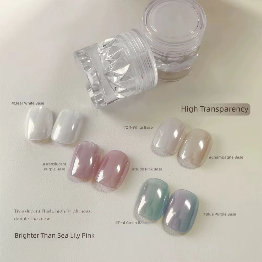 Poudre de paillettes blanc nacré pour ongles
