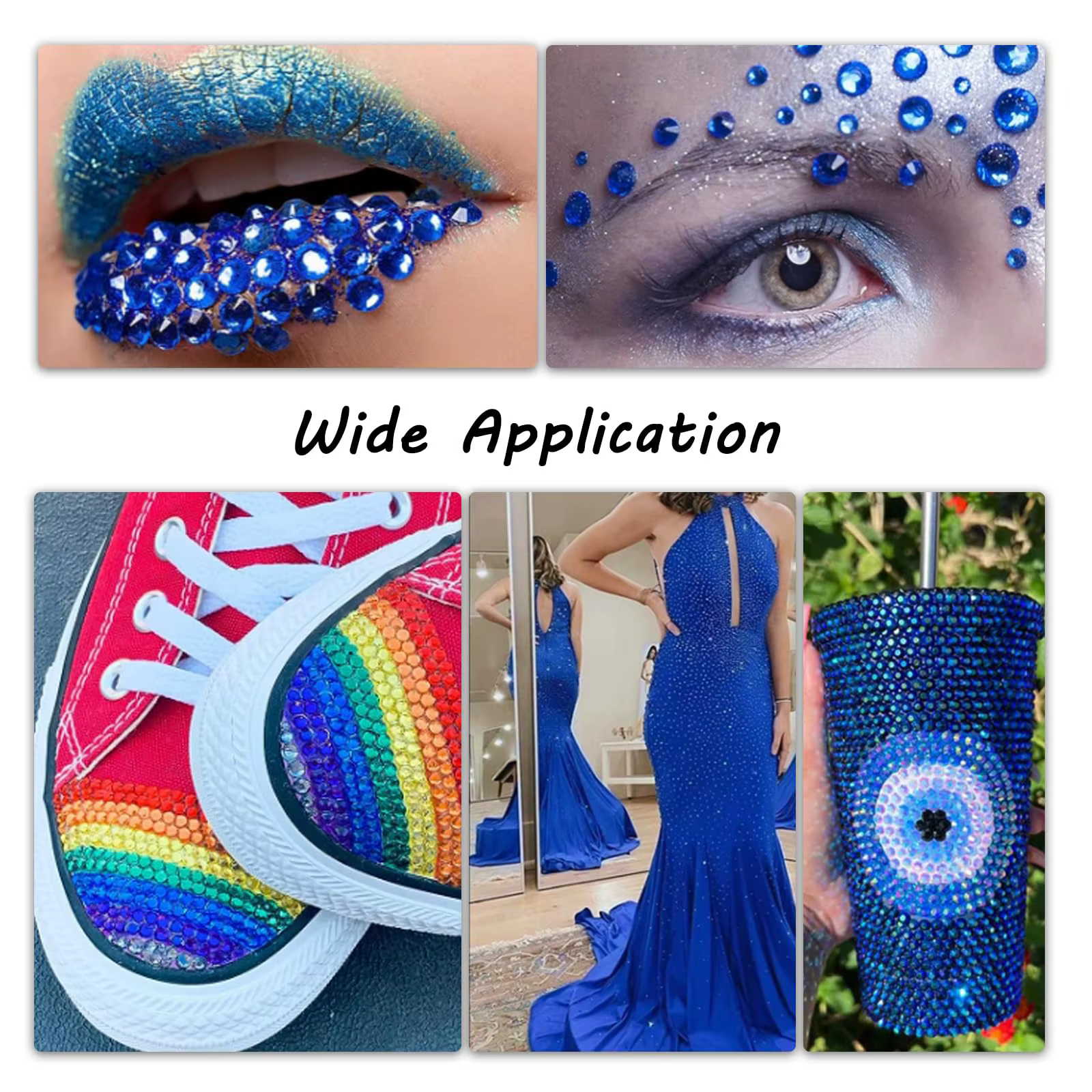 Strass en résine AB bleu roi effet gelée 2mm 3mm 4mm 5mm 6mm