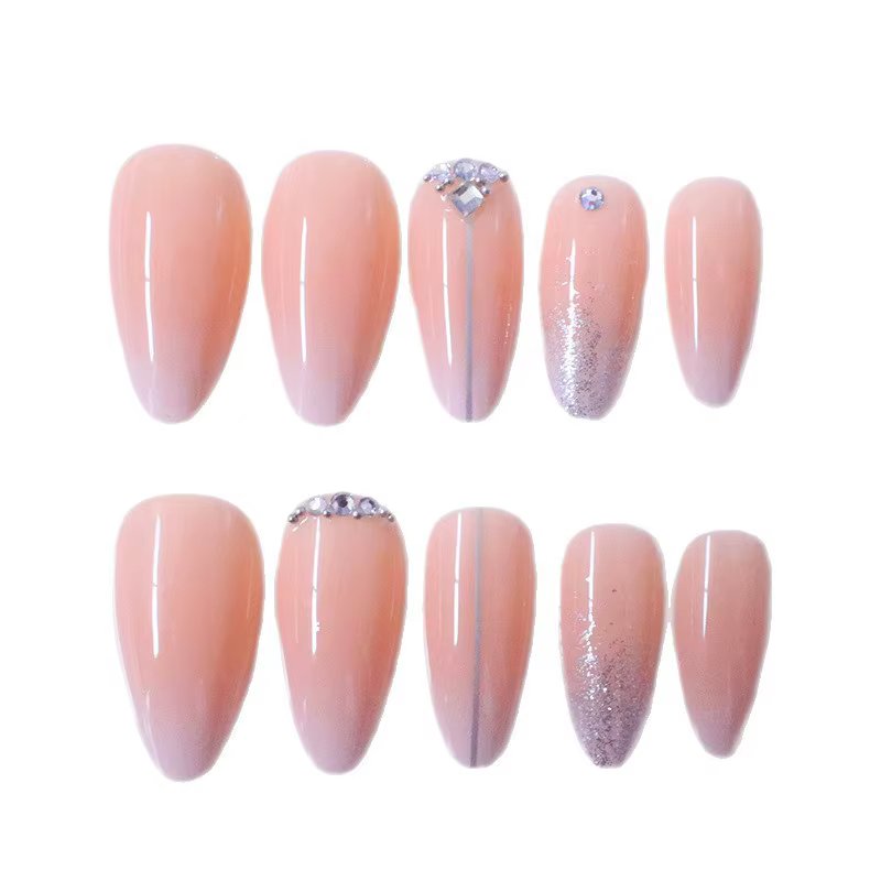 24 faux ongles longs en forme d'amande