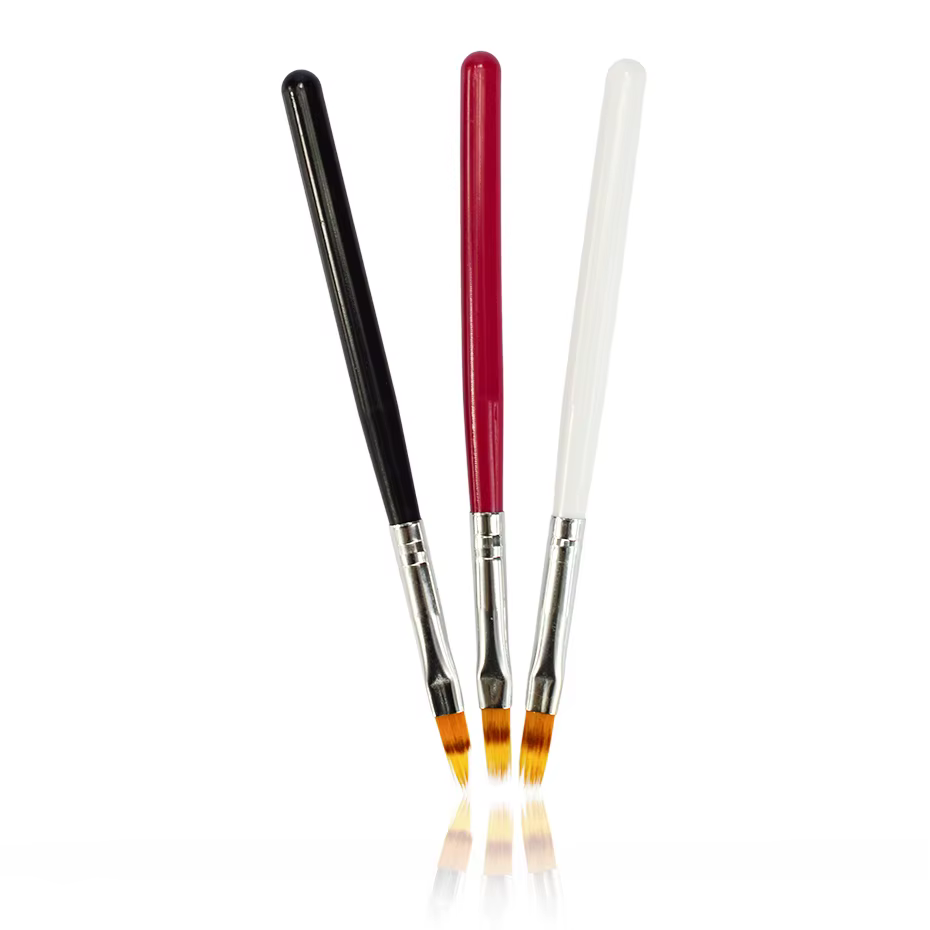 1 pièces brosse à ongles stylo UV Gel dégradé floraison Nail Art peinture manche en bois Nylon cheveux noir blanc rouge