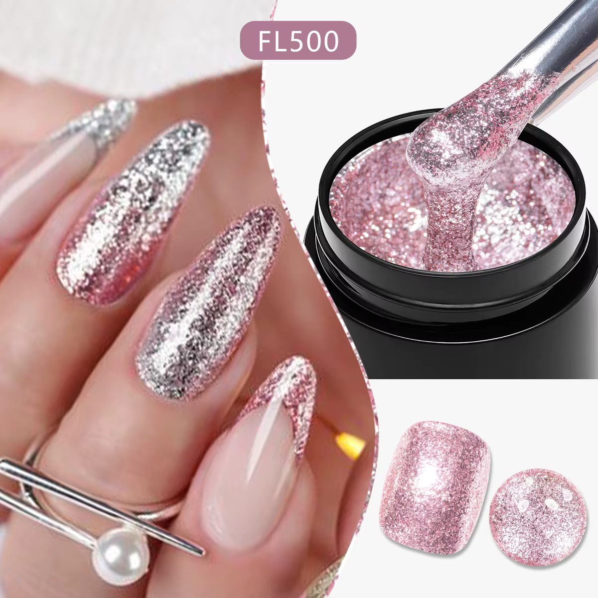 Quatre Lily 8ml or scintillant platine vernis à ongles paillettes longue durée Semi Permanent Nail Art peinture Gel
