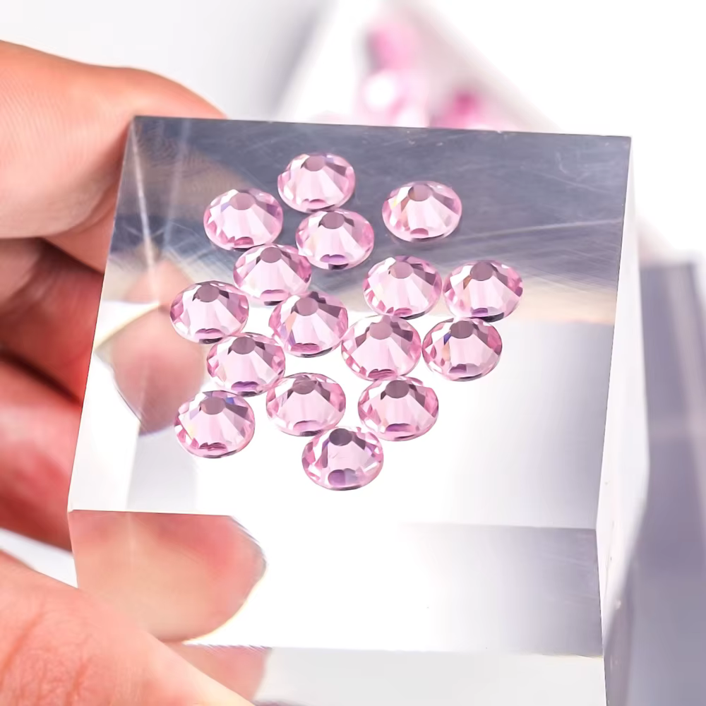 VC rose clair/Rose/Fuchsia/Rose verre 3D Nail Art strass SS3 ~ SS34 ongles en cristal décorations Non HotFix