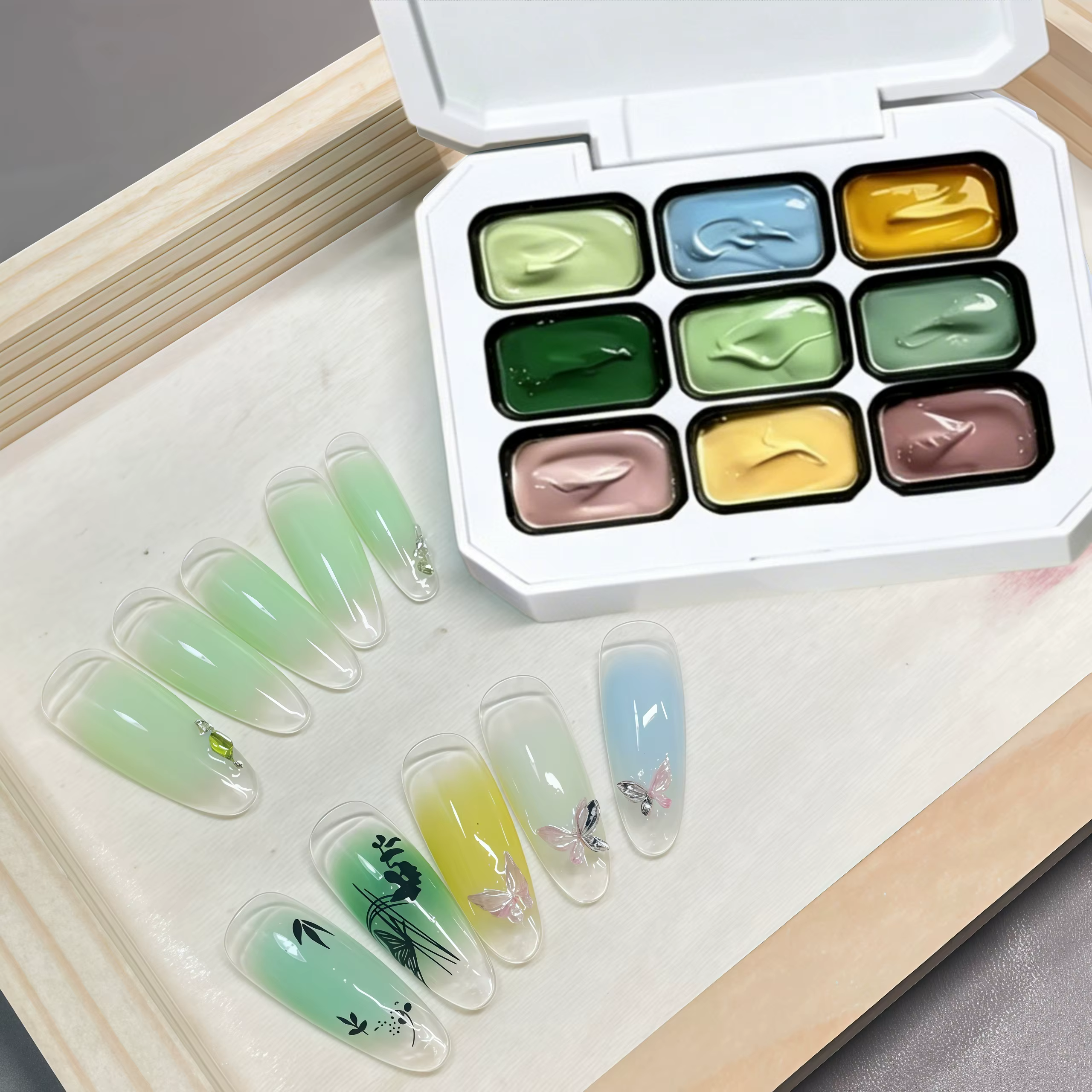 Kit de vernis à ongles solides 9 couleurs pour l'été