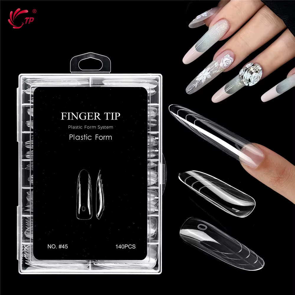 TP nouveau 70 pièces/140 pièces ongles clairs double forme couverture complète système d'extension d'ongle construction