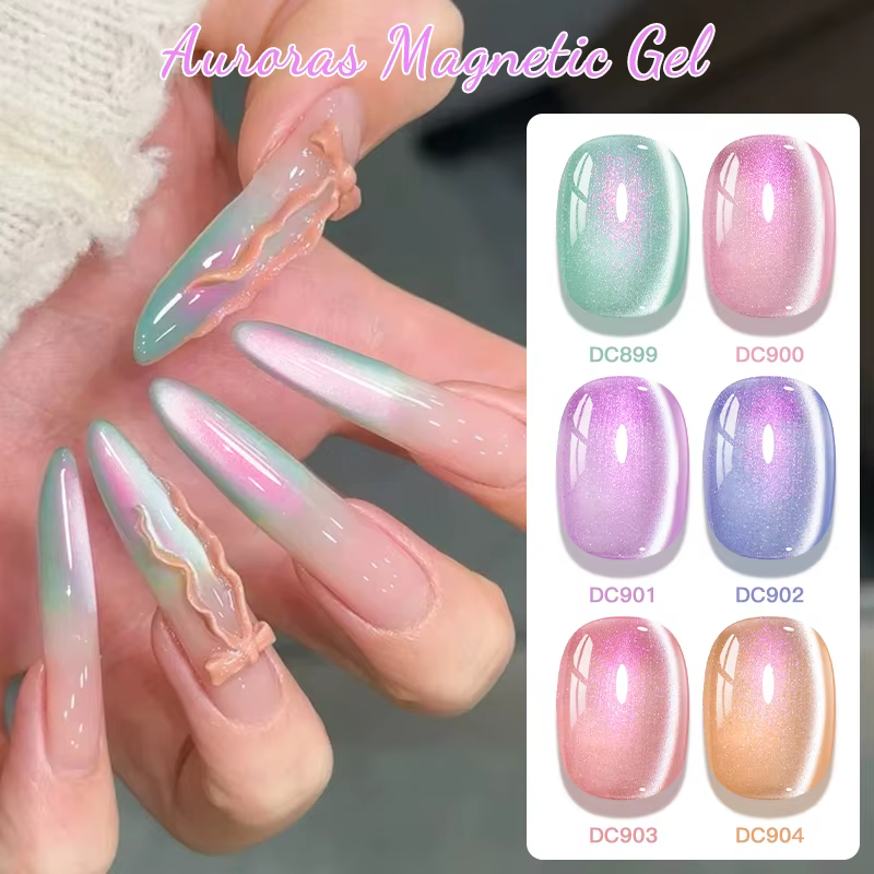 Mtssii Auroras vernis à ongles Gel oeil de chat or paillettes brillant