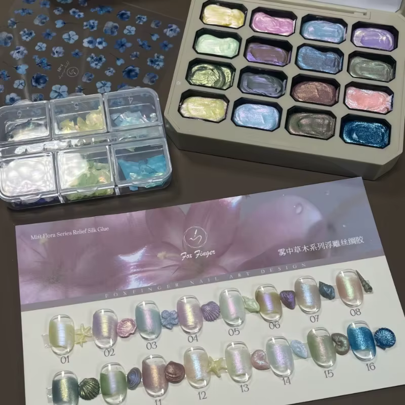 Gel à ongles satiné en relief 16 couleurs