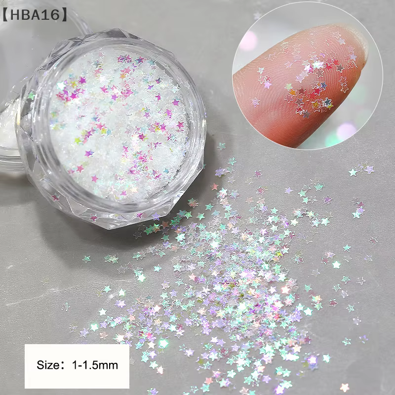 1 pot 1mm Mini étoile scintillante ongles paillettes scintillantes décoration