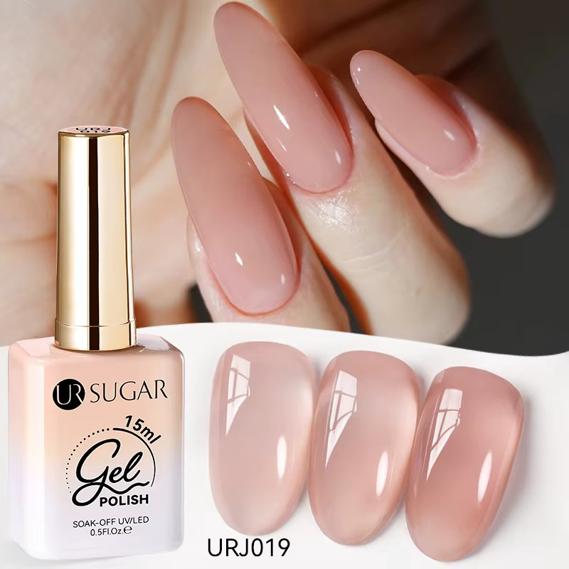 UR SUGAR 15ml Gel UV Transparent Rose Nude Effet Glacé pour Ongles