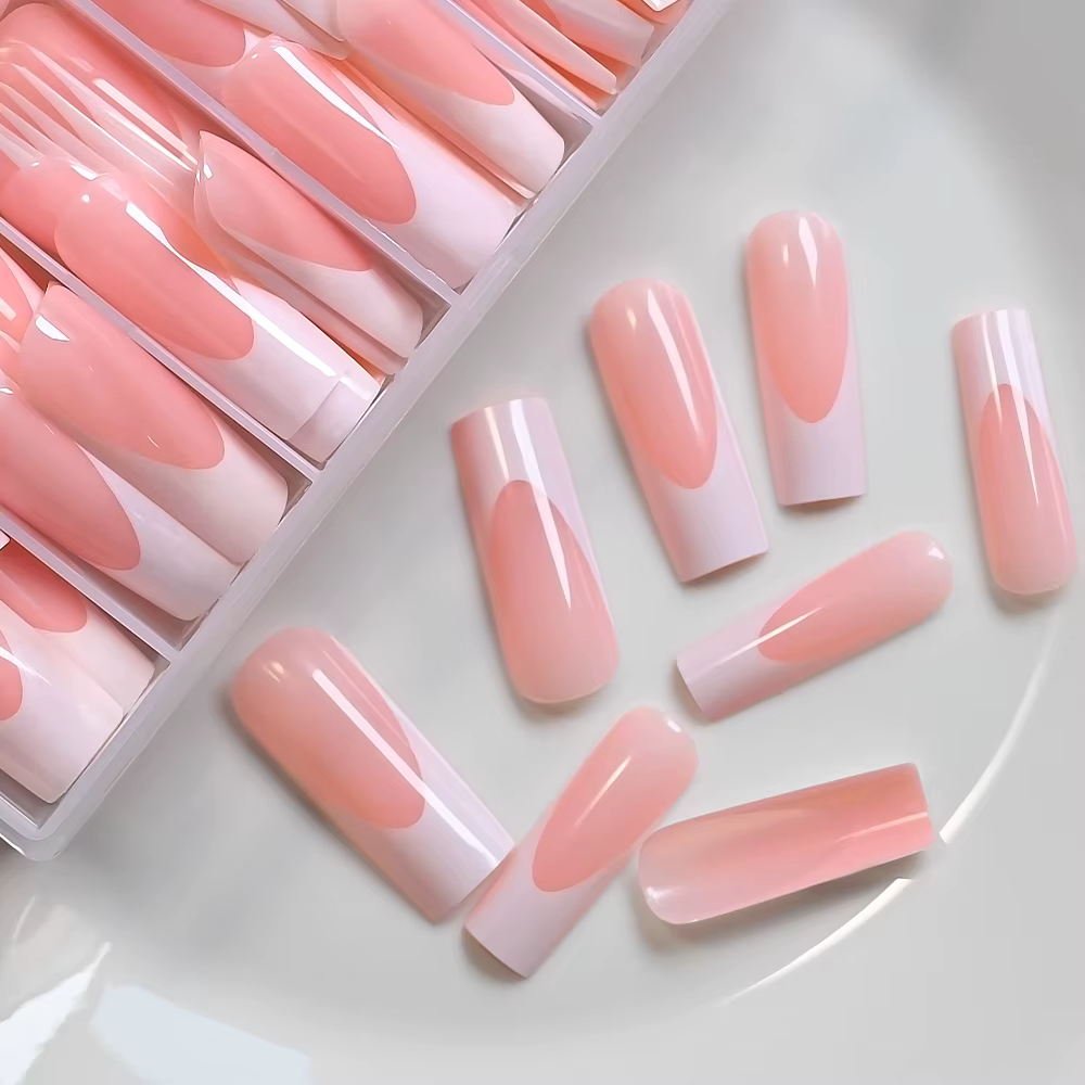 120/240 pièces de faux ongles longs forme ballerine à presser