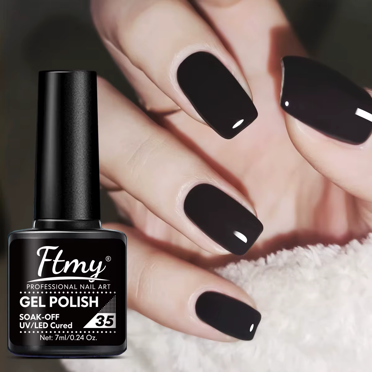Ensemble de vernis à ongles Gel noir et blanc