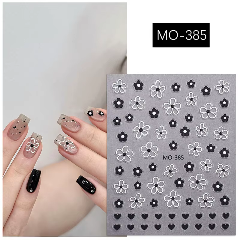 Autocollants pour ongles 3D en fleurs