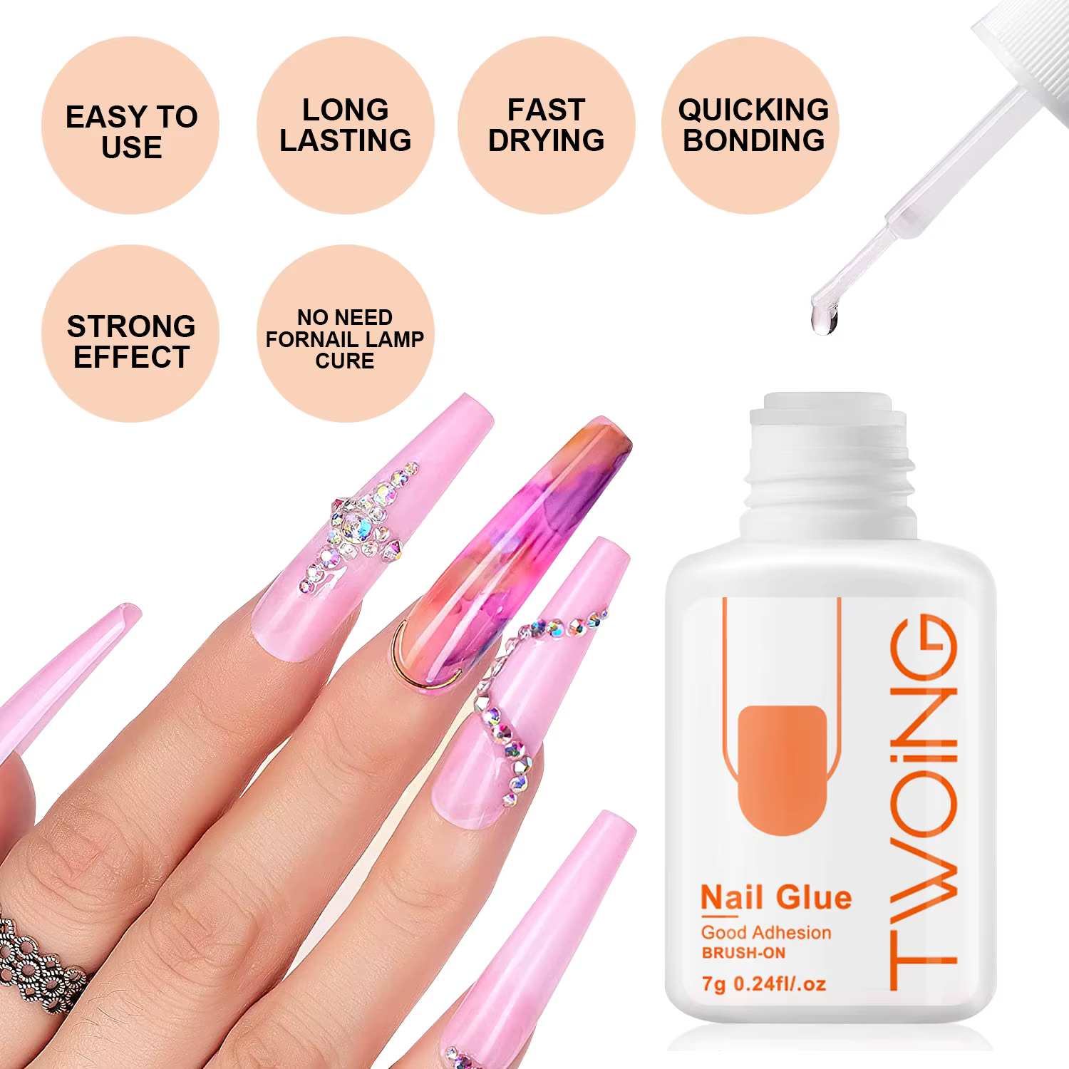 Colle à Ongles Super Bain pour Faux Ongles