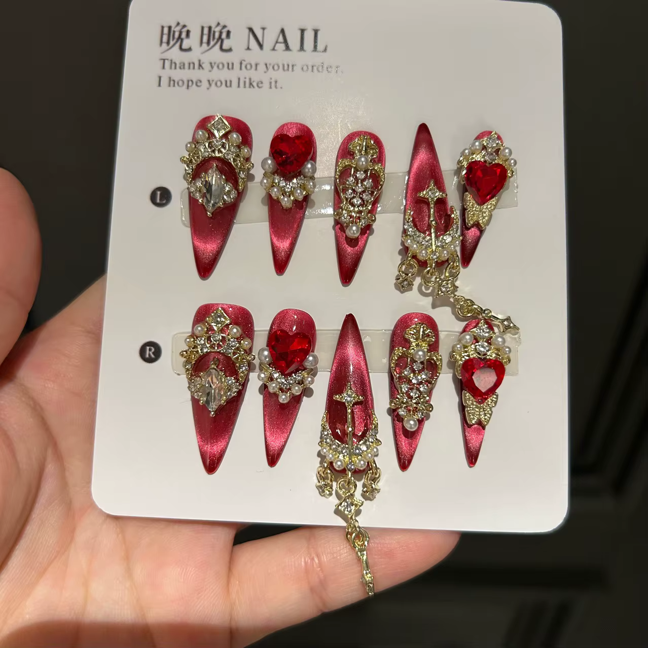 Ensemble de faux ongles à pression de cour de luxe