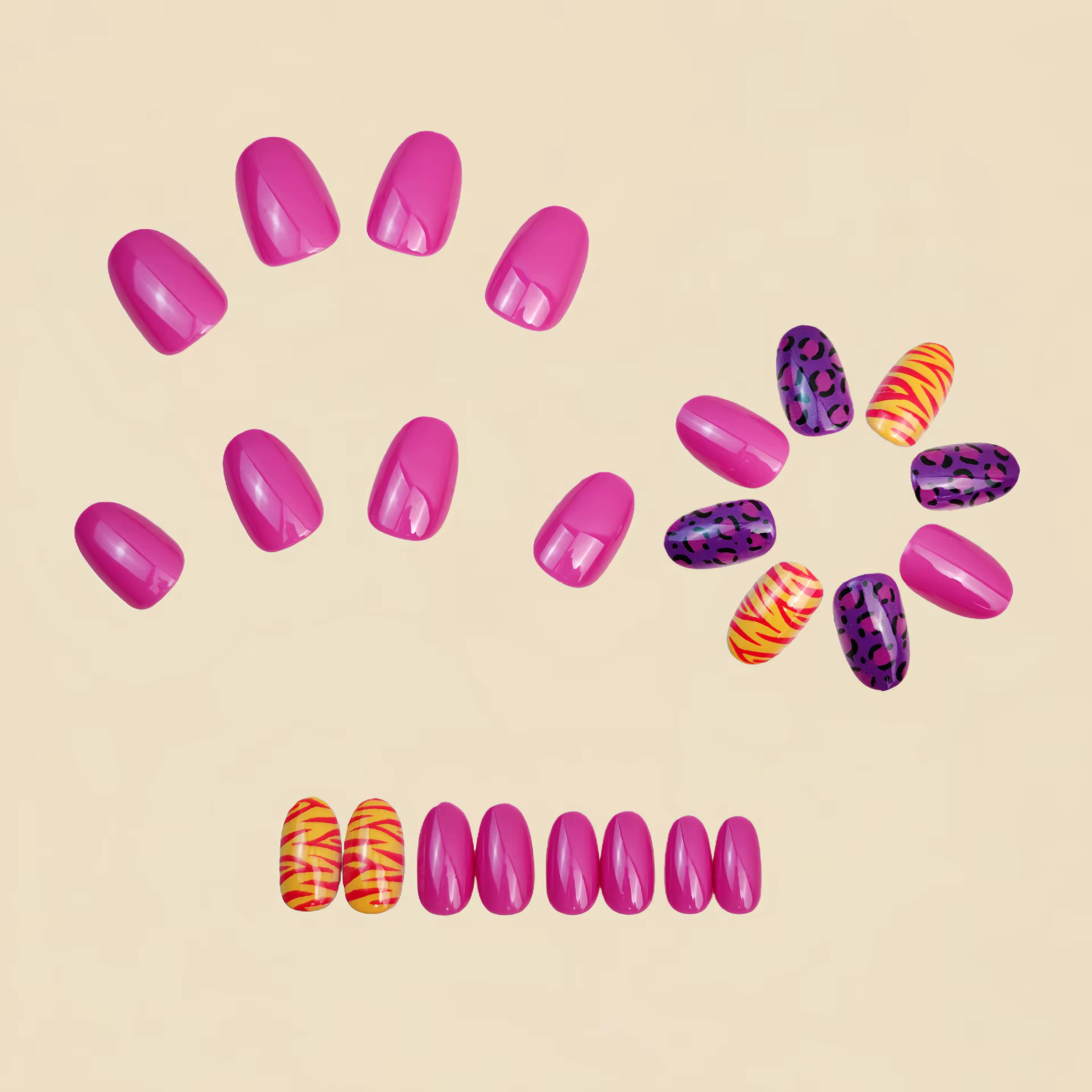 Faux ongles courts et longs pour femmes et filles
