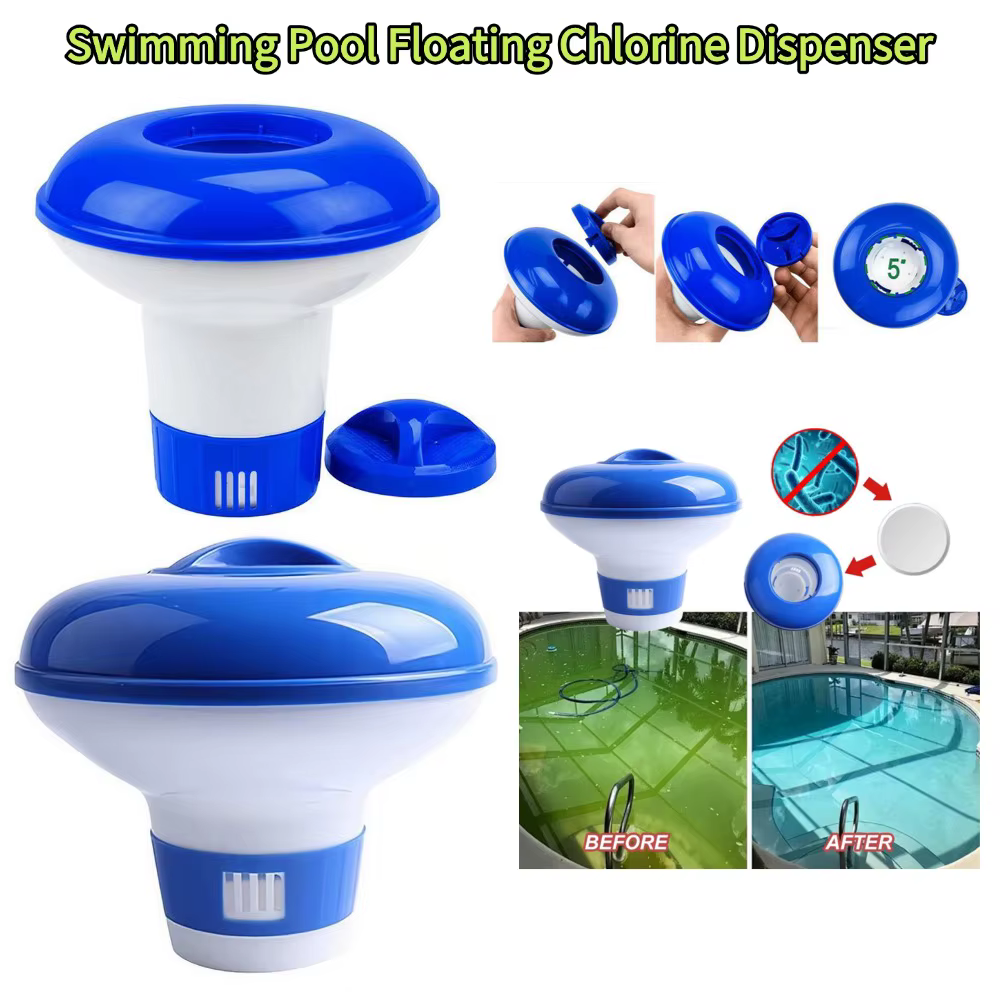 Distributeur de chlore flottant pour piscine, pompe applicatrice automatique, boîte de désinfection pour pilules, accessoires pour piscine et spa