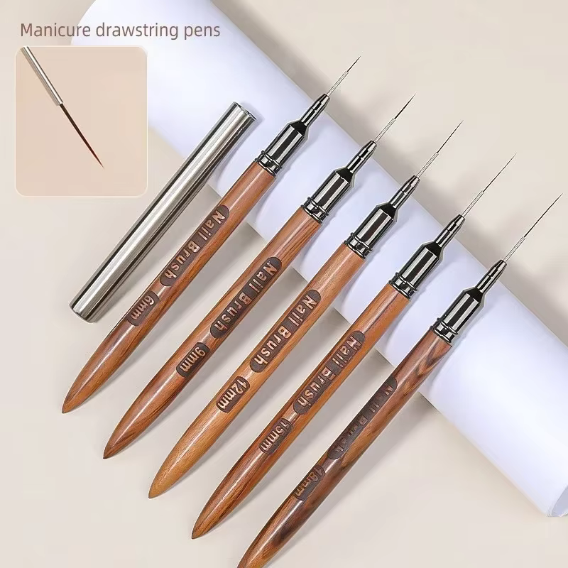 Pinceau à ongles en bois pour gel