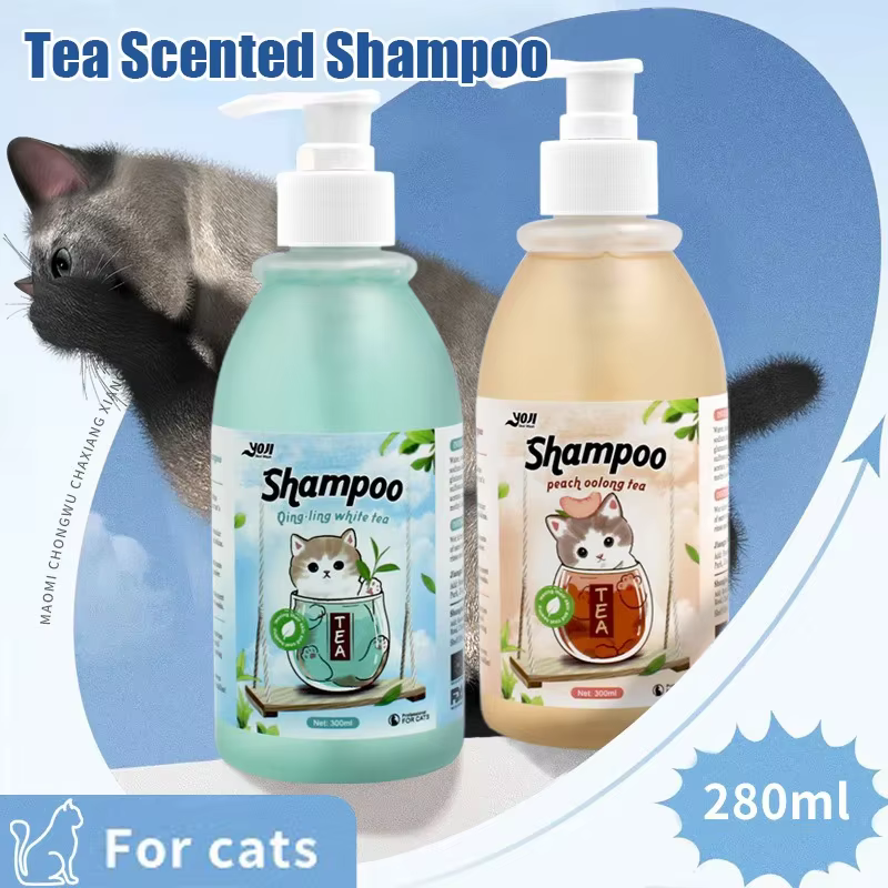 Gel douche pour chat, shampoing au parfum de thé, soins capillaires, élimination des acariens bactéricides, déodorant Anti-démangeaison, nettoyage en profondeur, produits pour animaux de compagnie, 28