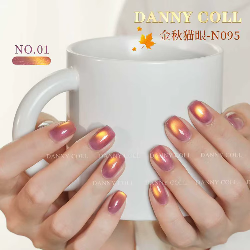Ensemble de vernis Gel œil de chat marron d'automne avec affichage couleur HEMA/TPO Gel magnétique de luxe gratuit à