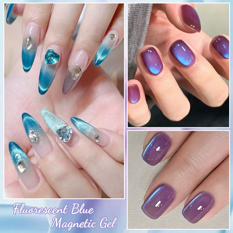 7 pièces brillant chat magnétique Gel vernis à ongles ensemble avec tige