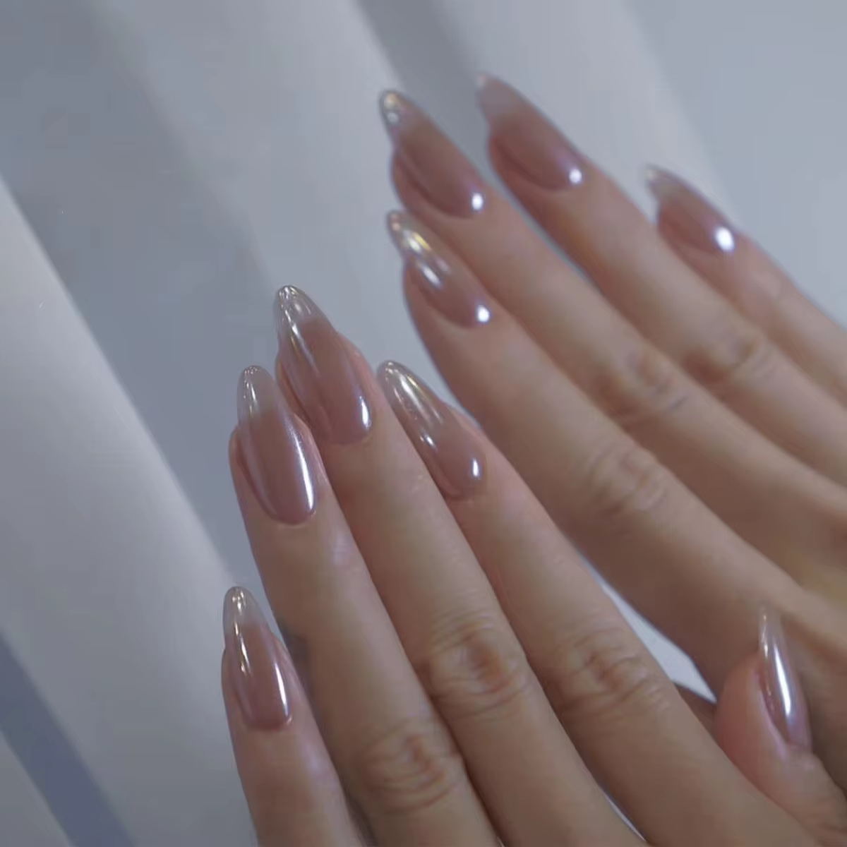Faux ongles carrés courts à pression rose