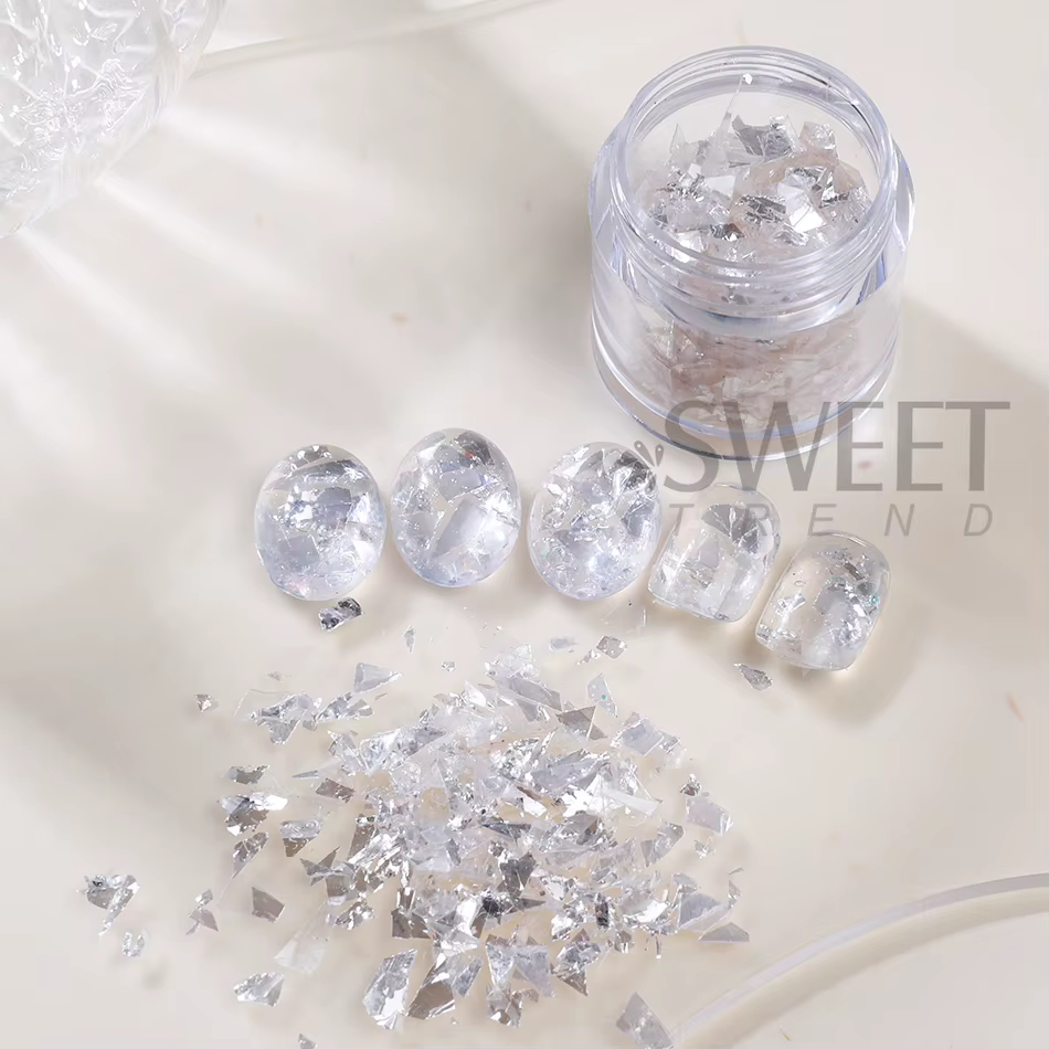 2 bouteilles de paillettes irisées pour ongles