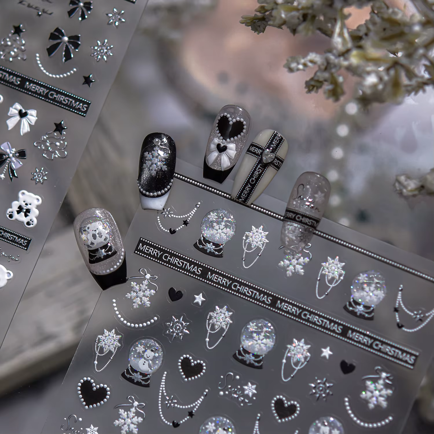 Autocollant pour ongles de noël