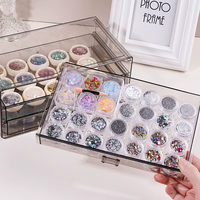 Boîte de rangement arina transparente pour vernis à ongles