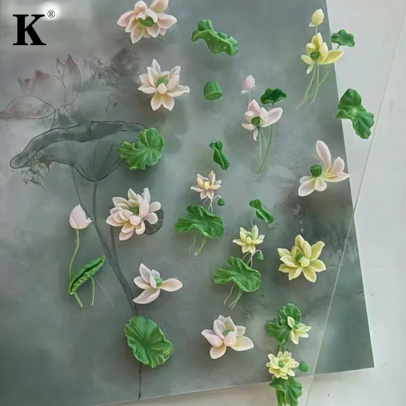 Moule à ongles incurvé 3D série fleurs