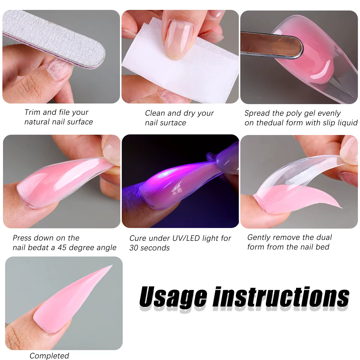 Formes à ongles doubles pour extension de polygel