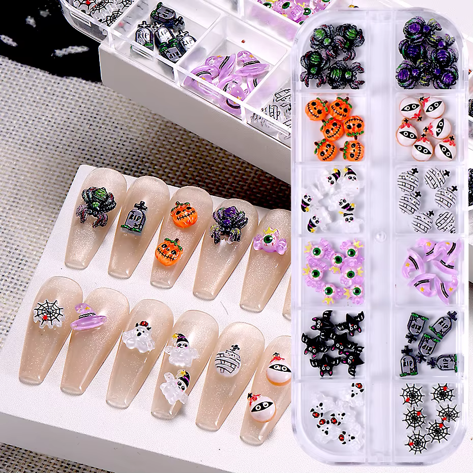 Breloques 3D en forme de chauve-souris pour Nail Art