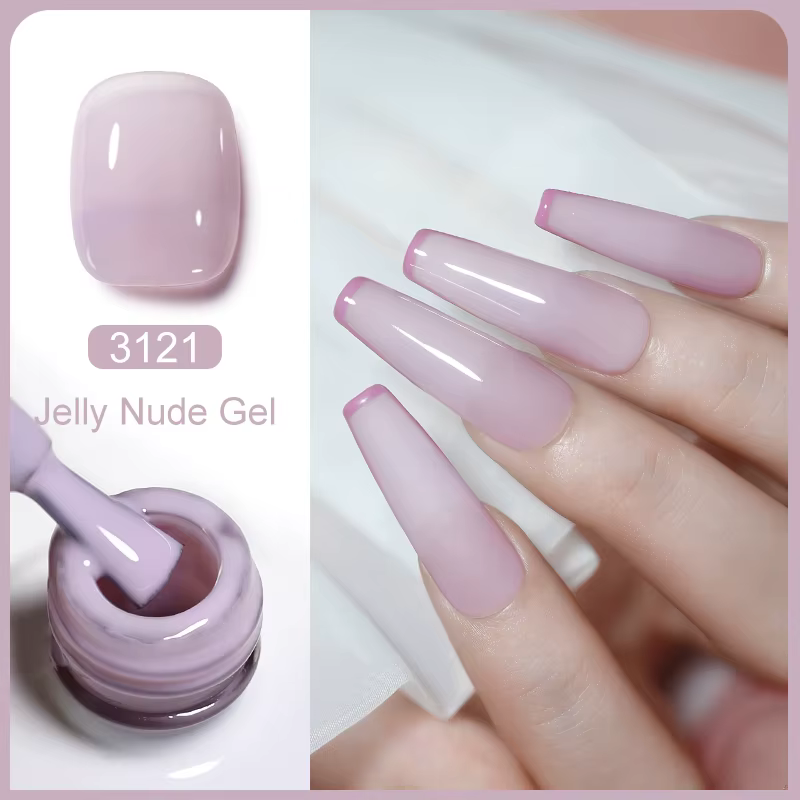 Clou Beaute Transparent français Gel vernis translucide nu rose rouge gelée verre blanc laiteux