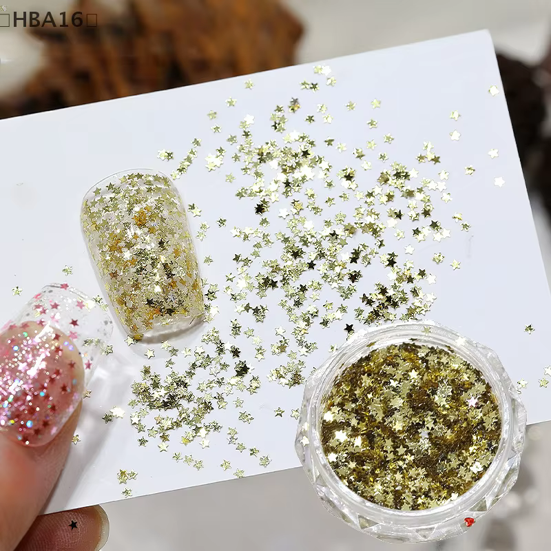 1 pot 1mm Mini étoile scintillante ongles paillettes scintillantes décoration